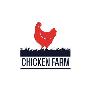 minimalist chicken farm vector suitable for company logos