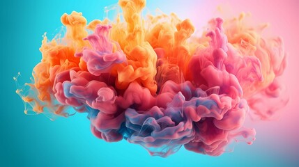 Obraz premium Abstract Background of Blue pastel ink smoke cloud in water for wallpaper Laptop Background or other digital media use. AI Generative Image 