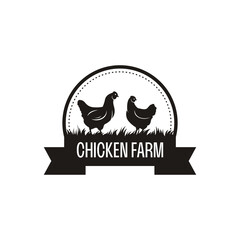 minimalist chicken farm vector suitable for company logos