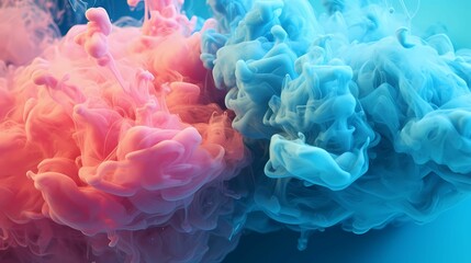 Abstract Background of Blue pastel ink smoke cloud in water for wallpaper Laptop Background or other digital media use. AI Generative Image
