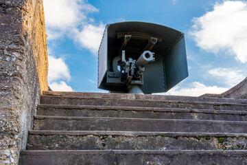 Naval defense cannon in the now closed Fort Monroe coastal defense batteries