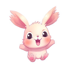 cute rabbit cartoon is funny animal illustration