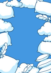 Background with pillows. Accessories for sleeping and bedding.