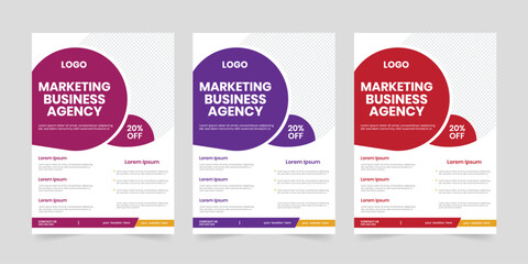 Business agency stationary marketing a4 flyer, corporate workshop document layout, trendy geometric marketing proposal