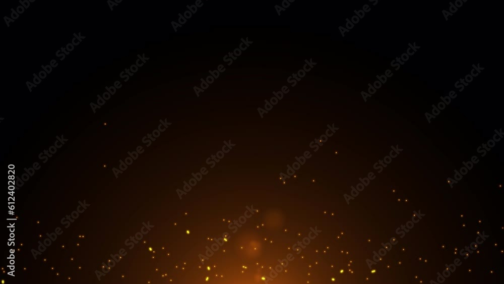 Poster fire particles effect background. floating flame particles overlay motion.