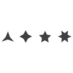 Vector set of simple black stars symbols. Star  icon collection    