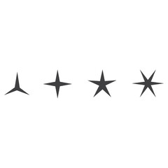 Vector set of simple black stars symbols. Star  icon collection    