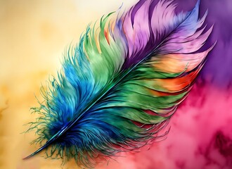 Multi color feather background