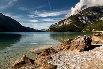 Molveno lake, Molveno, trento, Trentino Alto Adige, Italy, western europe, europe