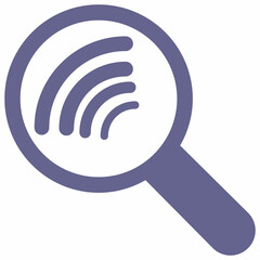 Magnifying glass sign wifi decoration design.