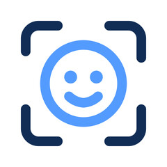 face detection outline color icon