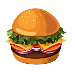hamburger on a white background