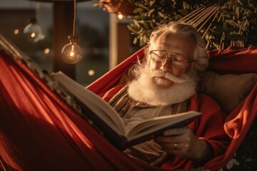 Santa Claus - relaxing - Illustration created with generative ai