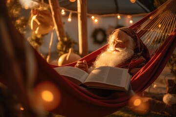 Santa Claus - relaxing - Illustration created with generative ai