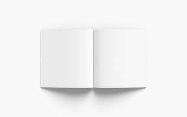 Square magazine or brochure mockup on white background