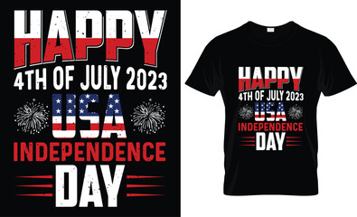 Happy 4th of July USA Holiday, American Independence Day t-shirt design, Fourth of July 1776 in the United States of America graphic typography Vector illustration Design Template EPS 10 file.