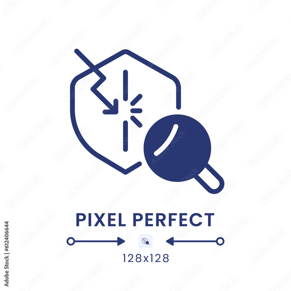 Poster penetration test black solid desktop icon. vulnerability detection. ethical hacking. pixel perfect 1