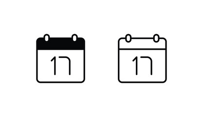 17 Date icon design with white background stock illustration