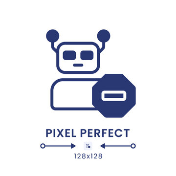 Advanced bot protection black solid desktop icon. Machine learning. Digital security. Pixel perfect 128x128, outline 4px. Silhouette symbol on white space. Glyph pictogram. Isolated vector image
