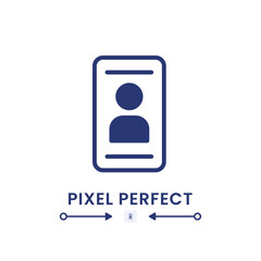 Personal profile black solid desktop icon. Mobile authentication. Identity verification. Pixel perfect 128x128, outline 4px. Silhouette symbol on white space. Glyph pictogram. Isolated vector image