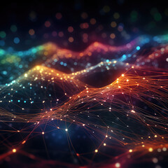 Obraz premium Network connection fiber optic, Abstract background