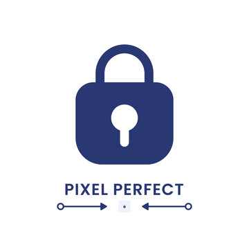 Private key black solid desktop icon. Access control. Confidential information. Pixel perfect 128x128, outline 4px. Silhouette symbol on white space. Glyph pictogram. Isolated vector image