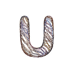 Outline Wire 3D Alphabet or PNG Letters