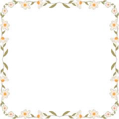 watercolor chamomile flower wreath