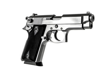Pistol gun isolated on white background, ai generated