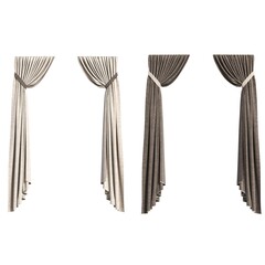 curtain isolated on white background, interior decorations, 3D illustration, cg render