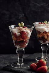 cream with berries