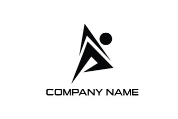 Abstract symbol with happy human silhouette. Sport, fitness, medical or health care center logo design concept.