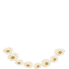 watercolor chamomile flower wreath