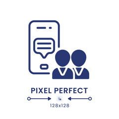 Work communication app black solid desktop icon. Team chat. Instant messaging. Pixel perfect 128x128, outline 4px. Silhouette symbol on white space. Glyph pictogram. Isolated vector image
