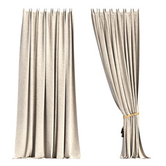 curtain isolated on a transparent background, interior decorations, 3D illustration, cg render