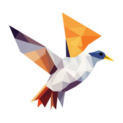 A bird in geometric vector illustration. Polygonal bird illustration.