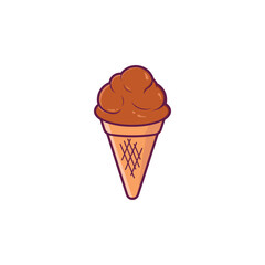 Ice Cream Illustration Logo Template with Simple Vector Concept.