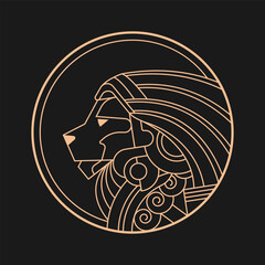 Lion Head Logo Template.