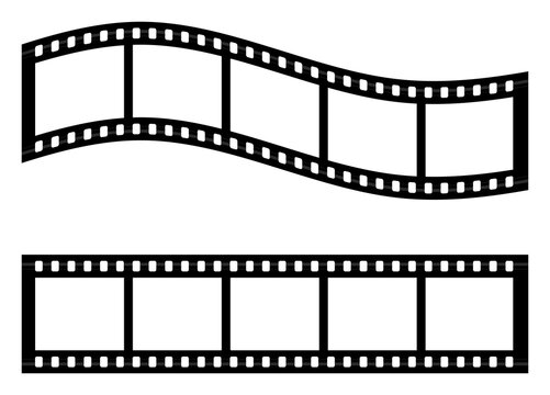 empty filmstrip on transparent background, template, isolated, extracted, png file