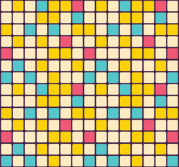 Retro Colorful Mosaic Pattern Background 70s Style