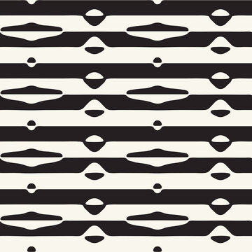 Monochrome Optical Illusion Dotted and Striped Pattern