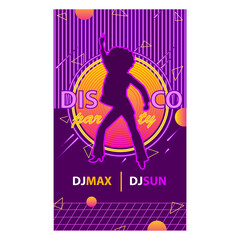 Night dance party music layout cover design template background