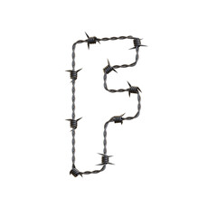 Barbed Wire 3D Alphabet or PNG Letters