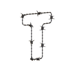 Barbed Wire 3D Alphabet or PNG Letters