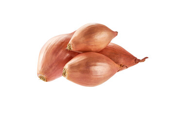 heap of shallots isolated on white background.