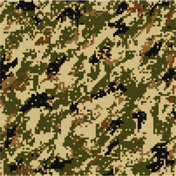 Standard yellow and green Military Pixelated camouflage seamless pattern for hunting and wildlife photography