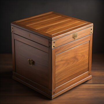 antique wooden box with drawers ai generated