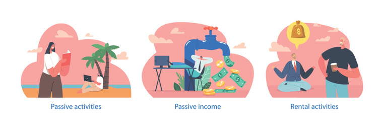 Isolated Elements with Characters Generate Passive Income Without Active Effort, Getting Money From Investments