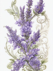 Generative Ai, AI Generated art, beautiful intricate bouquet coloring book art, flower hand illustration, floral hand drawing, coloring book art, lavender, edelweiss, dandelions, flower watercolor