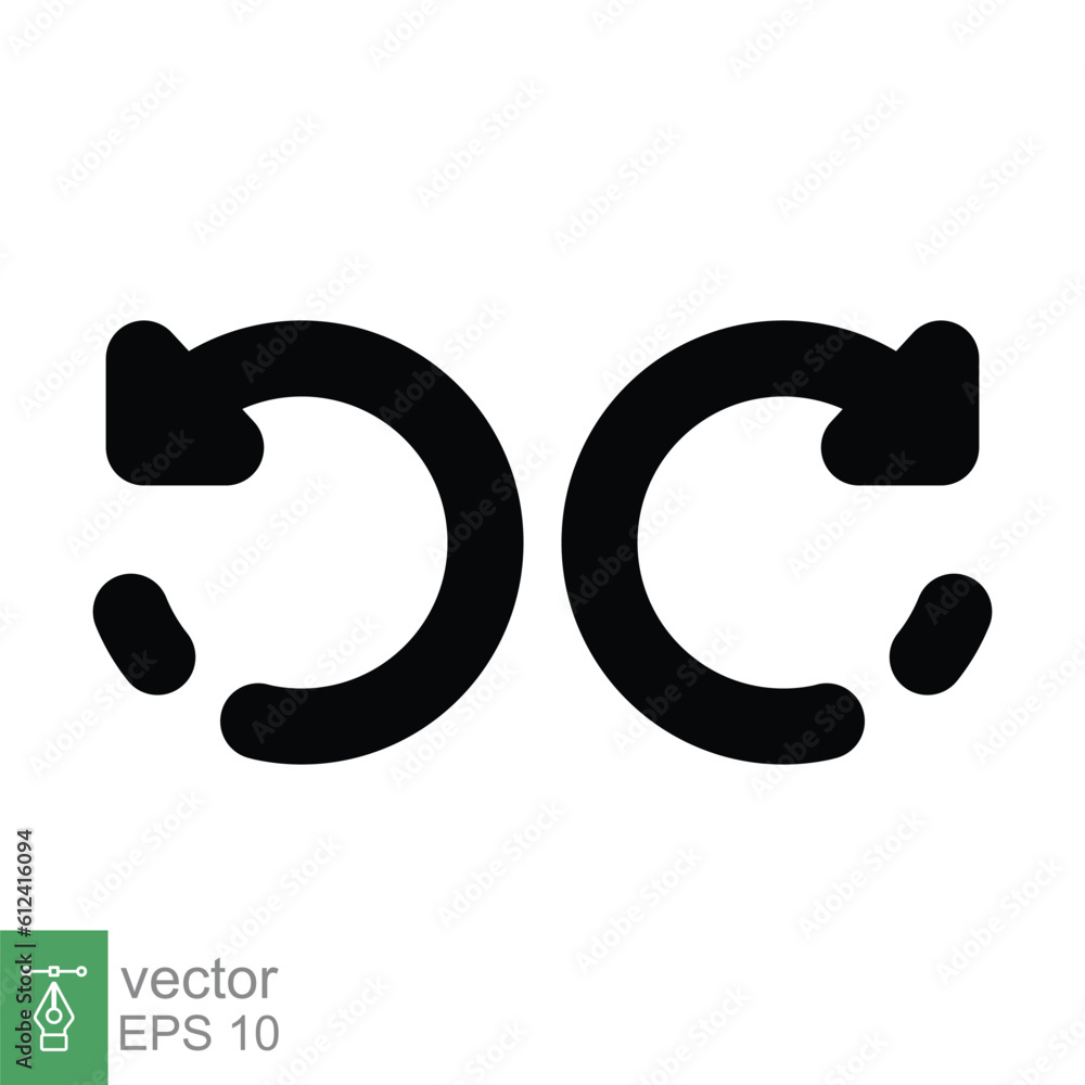 Poster redo and undo icon. simple solid style. rotate, clockwise, counterclockwise, arrow button concept. b